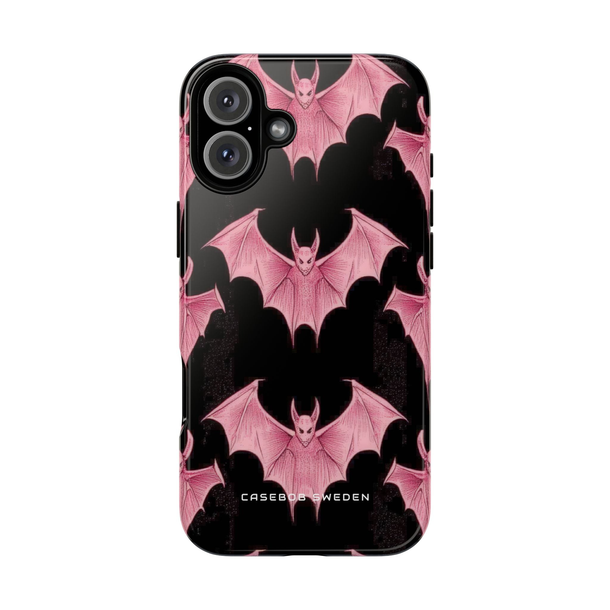 Gothic Pink Bats Aflame iPhone 16 - Tough Phone Case