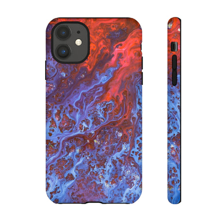 Blue Lava Ink Art iPhone Case (Protective) iPhone 11 Matte Phone Case