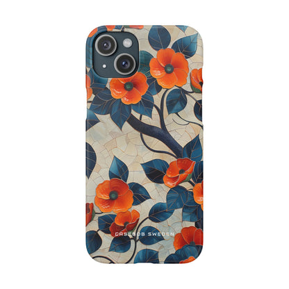 Orange Blossoms Mosaic Harmony iPhone 15 - Slim Phone Case