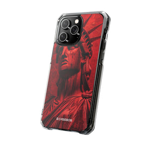 Red Liberty Revolution – Handyhülle für iPhone (Clear Impact – Magnetisch)