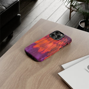 Orange Flow Ink Art iPhone Case (Protective) Phone Case