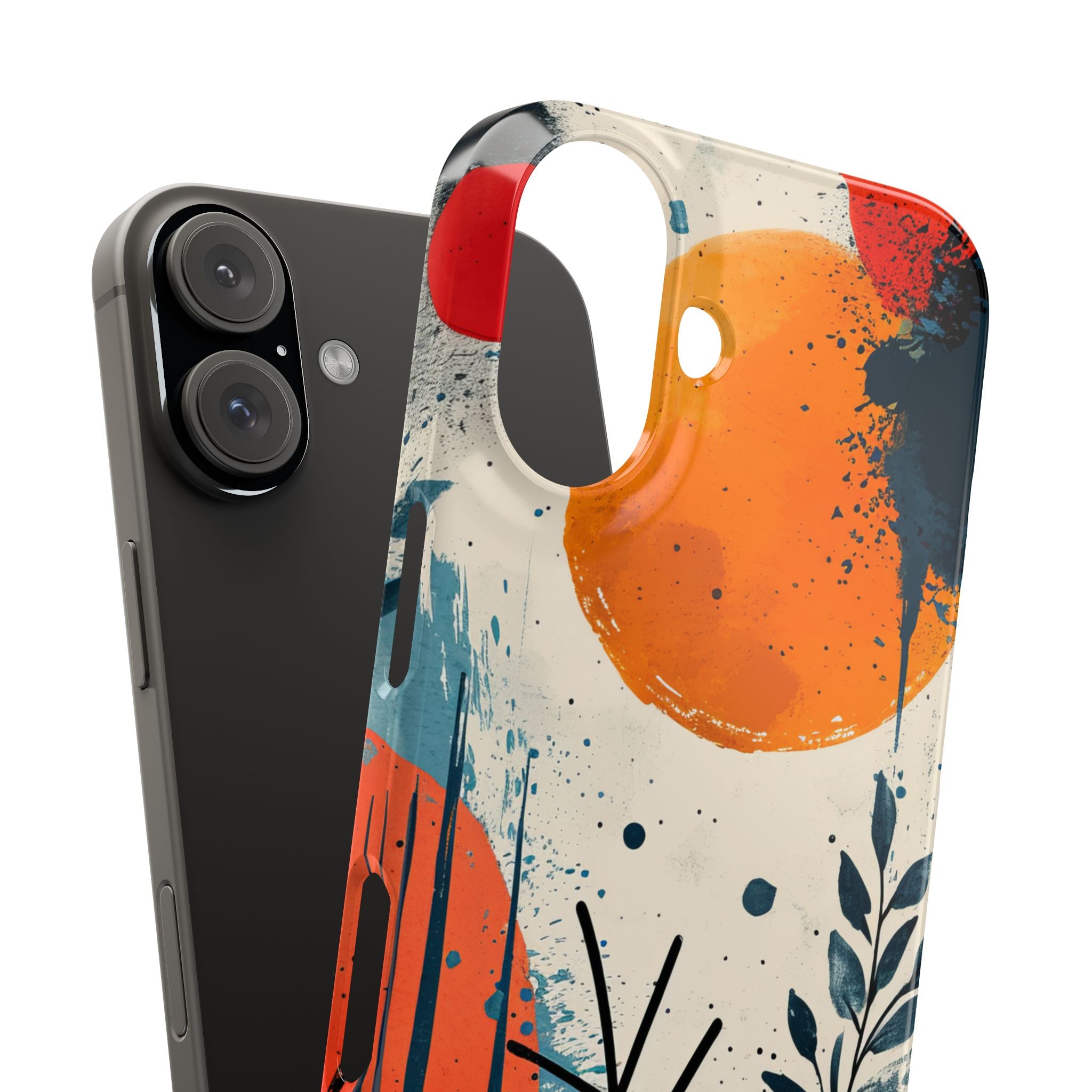 Orange Blue Splash - Slim iPhone 16 Phone Case