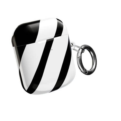 Diagonal Stripes BlackWhite - AirPods Case
