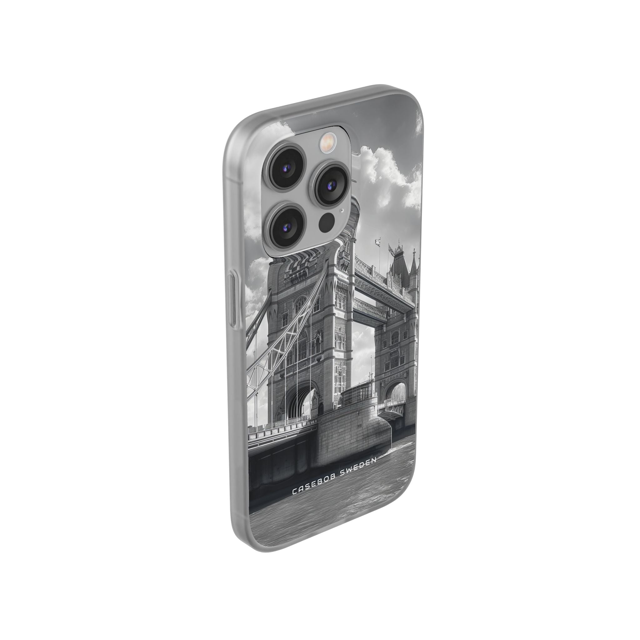 Tower Bridge Monochrome Architecture Study iPhone 14 - Flexi Phone Case