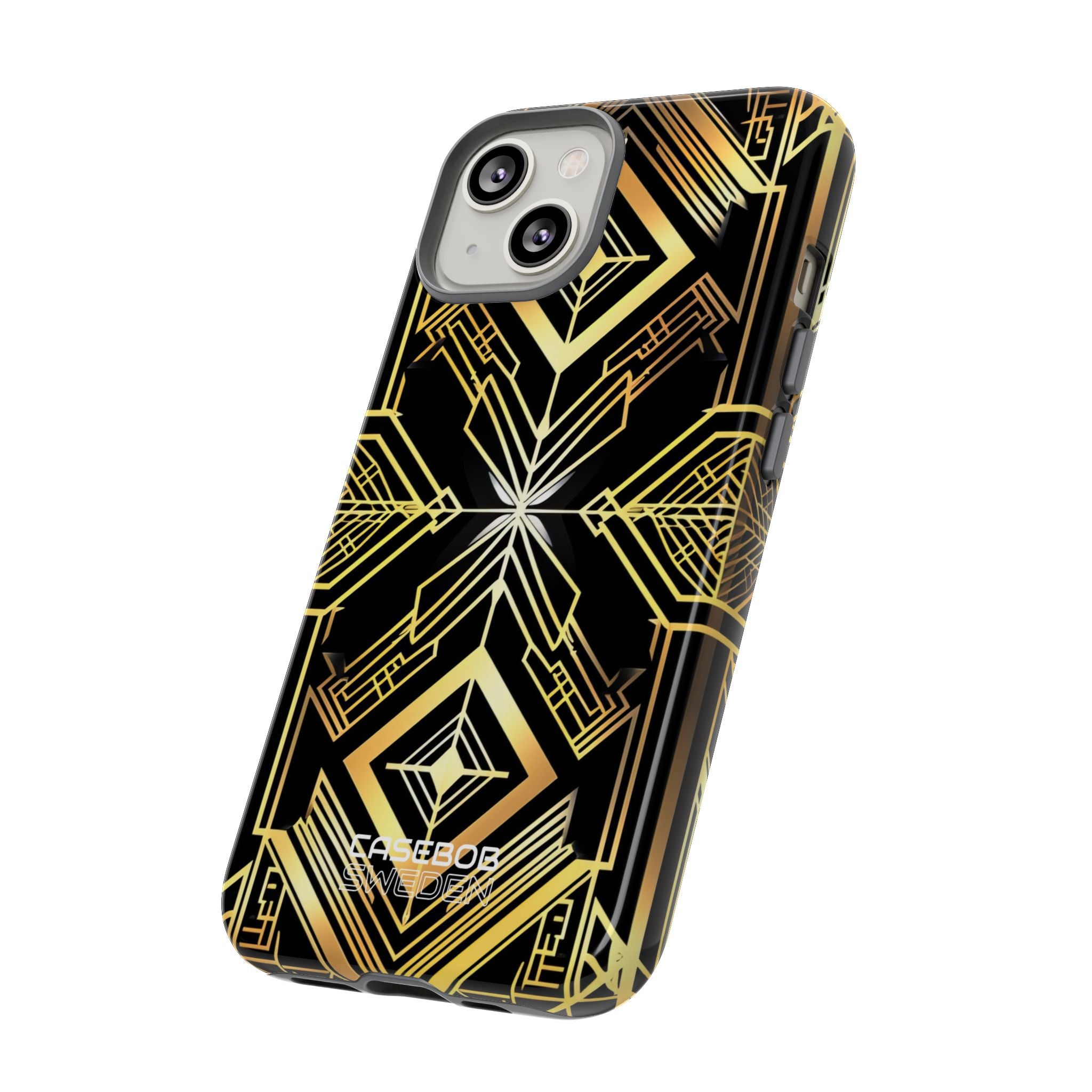 Golden Geometric Symphony iPhone 14 - Tough