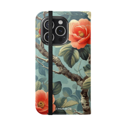 Pink Camellia - iPhone 15 Pro Case - Wallet