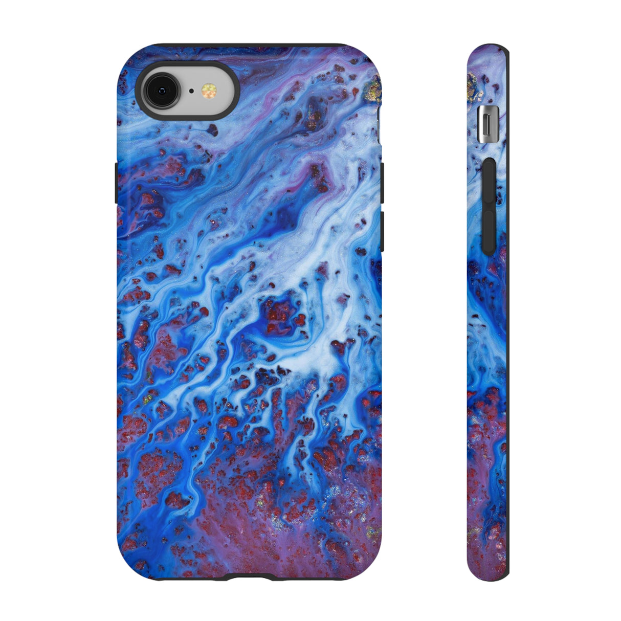 Ice Blue River Ink Art iPhone Case (Protective) iPhone 8 Glossy Phone Case