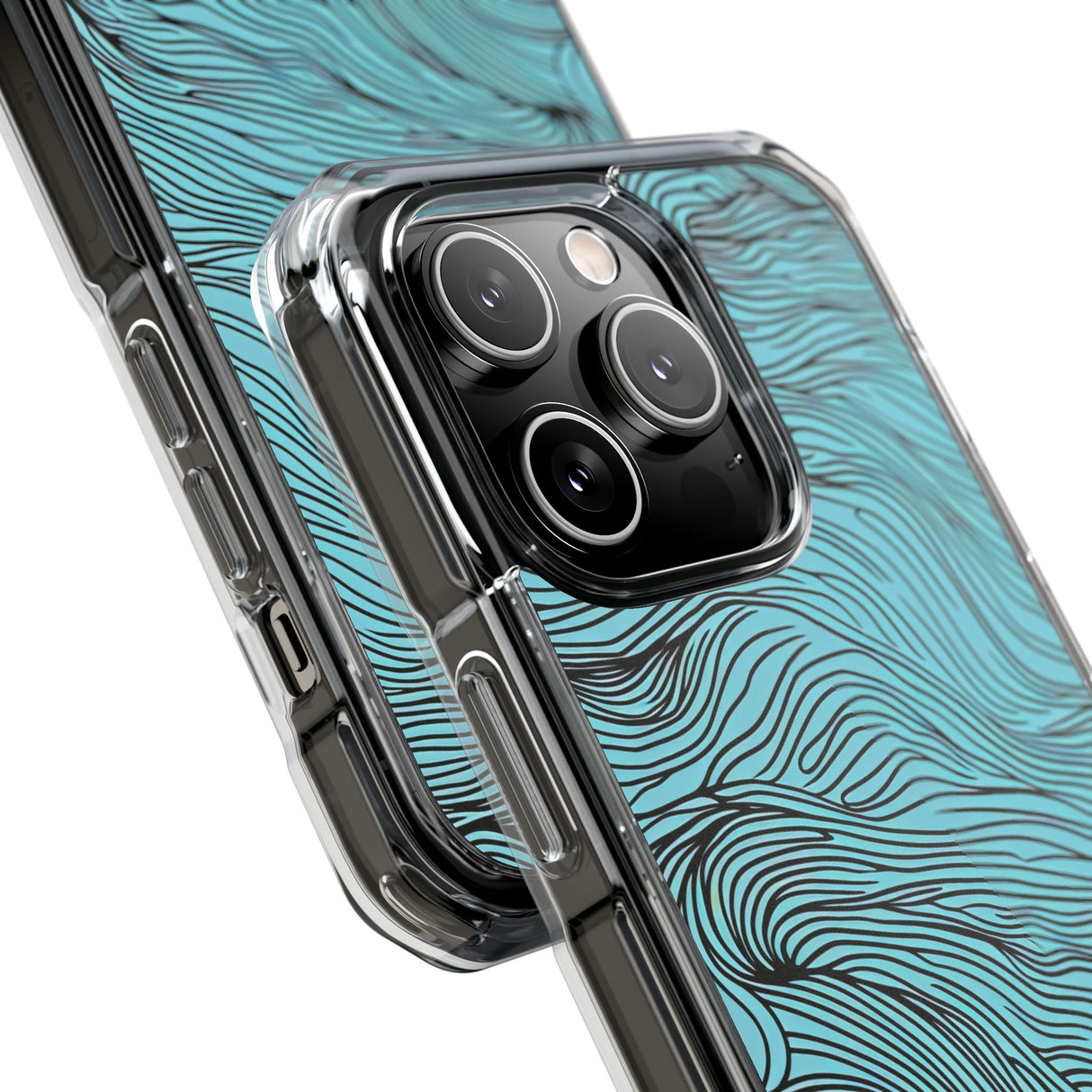 Wavy Serenity - Phone Case for iPhone (Clear Impact - Magnetic)