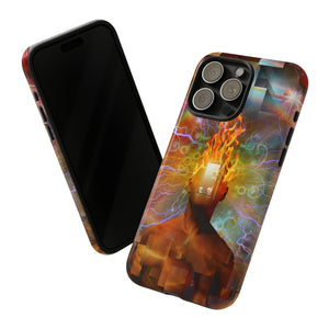 Man with burning mind - Protective Phone Case