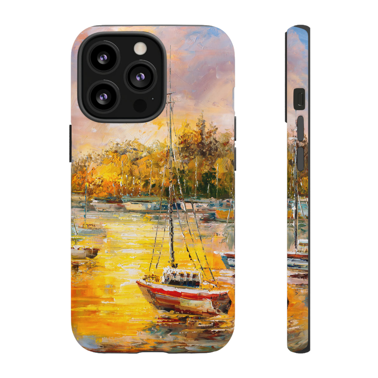 Oil Painting - Harbor View - Protective Phone Case