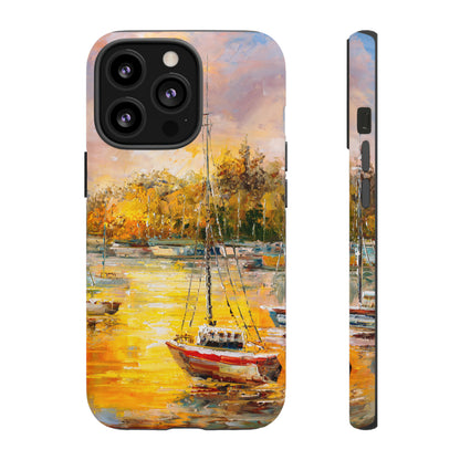 Oil Painting - Harbor View - Protective Phone Case