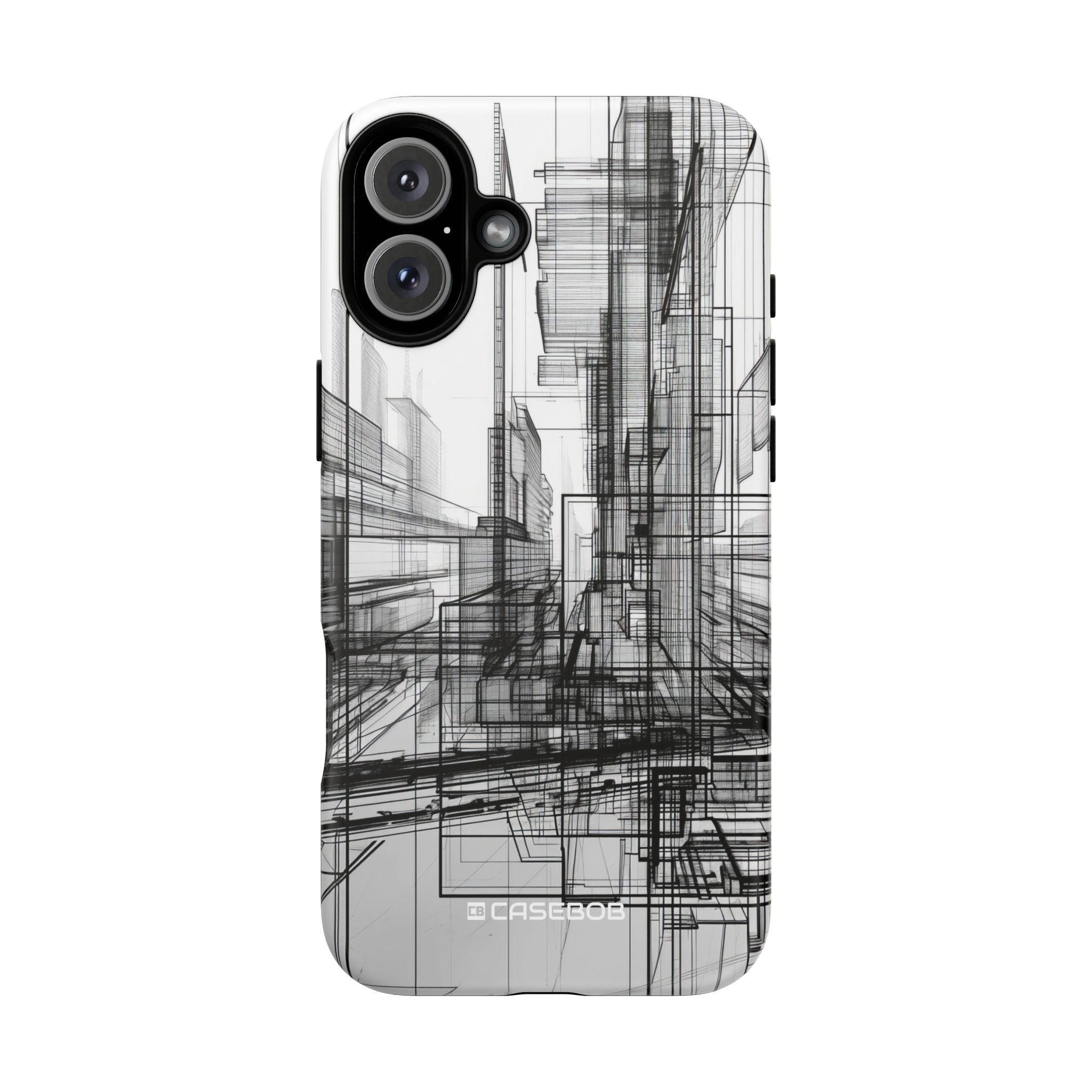 Urban Complexity: Black Lines Design - for iPhone 16