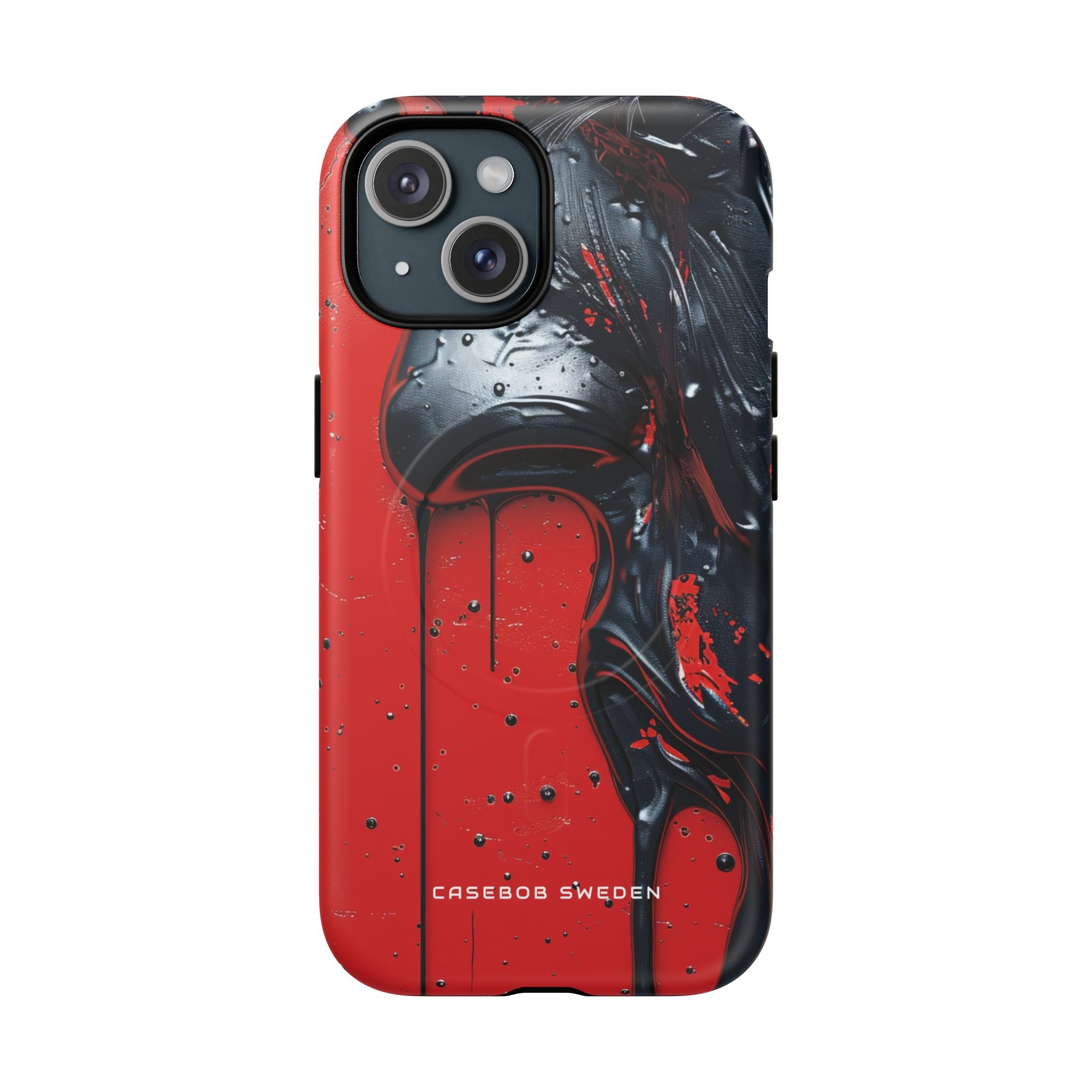 Textured Crimson Bloom iPhone 15 | Tough+ Phone Case