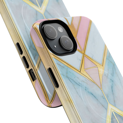 Gold Pink Art Deco - Tough + MagSafe® iPhone 15 Phone Case