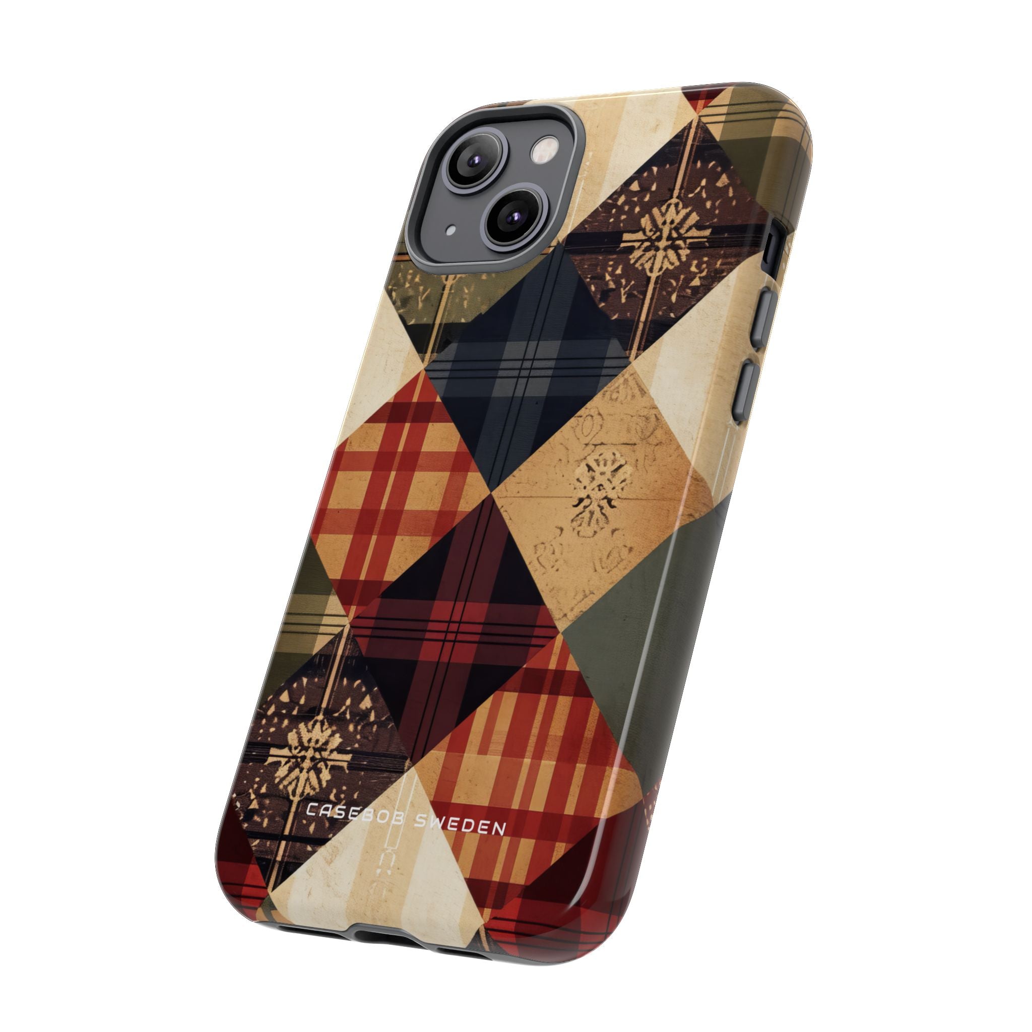 Rustic Geometric Patchwork Harmony iPhone 14 - Tough Phone Case