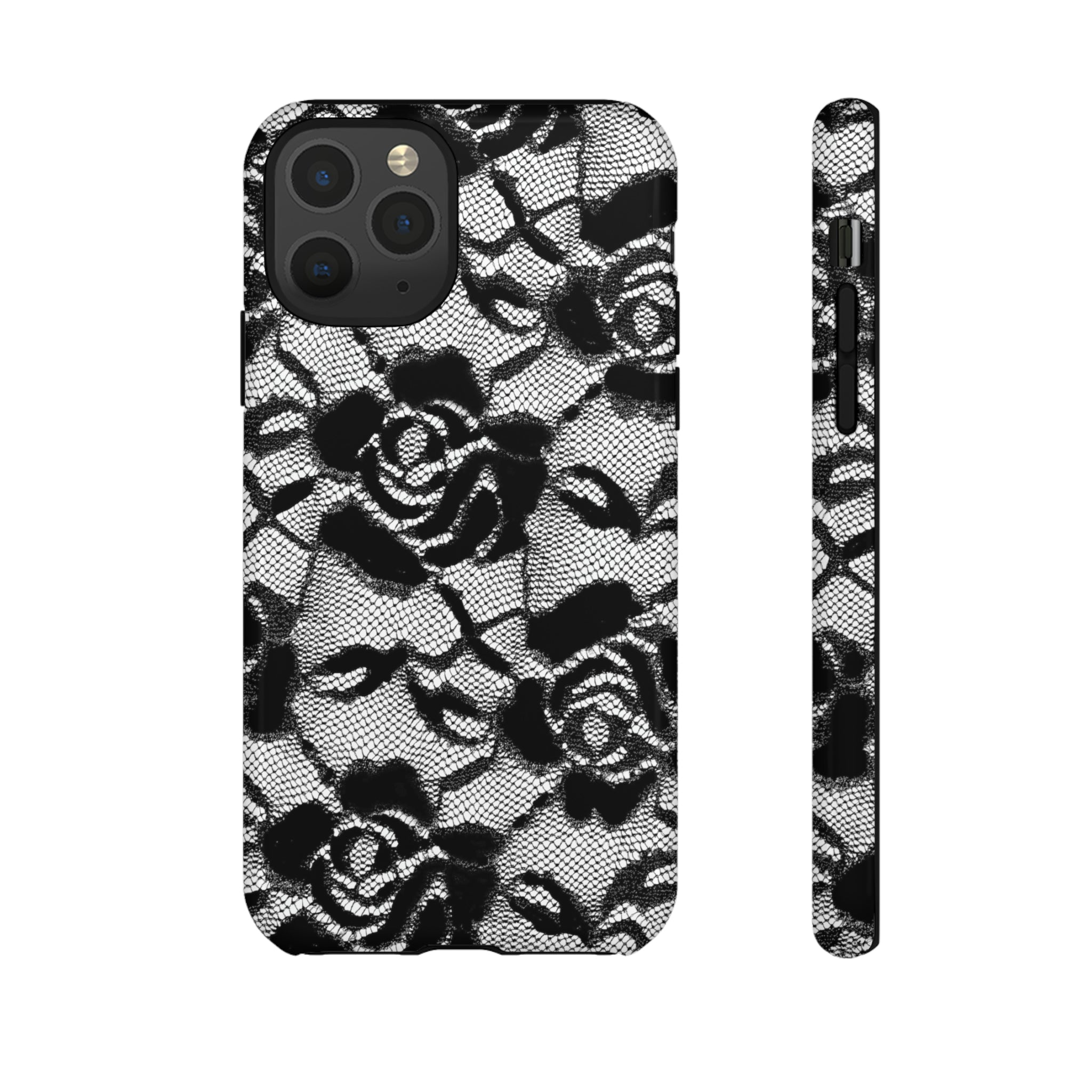 Black Rose Lace Gothic Flower - Protective Phone Case