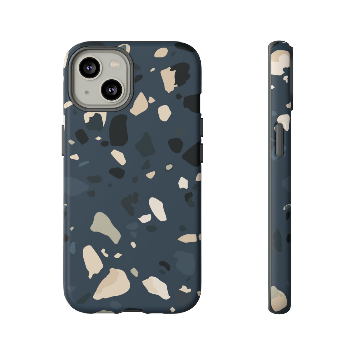 Dark Blue Terrazzo - Protective Phone Case