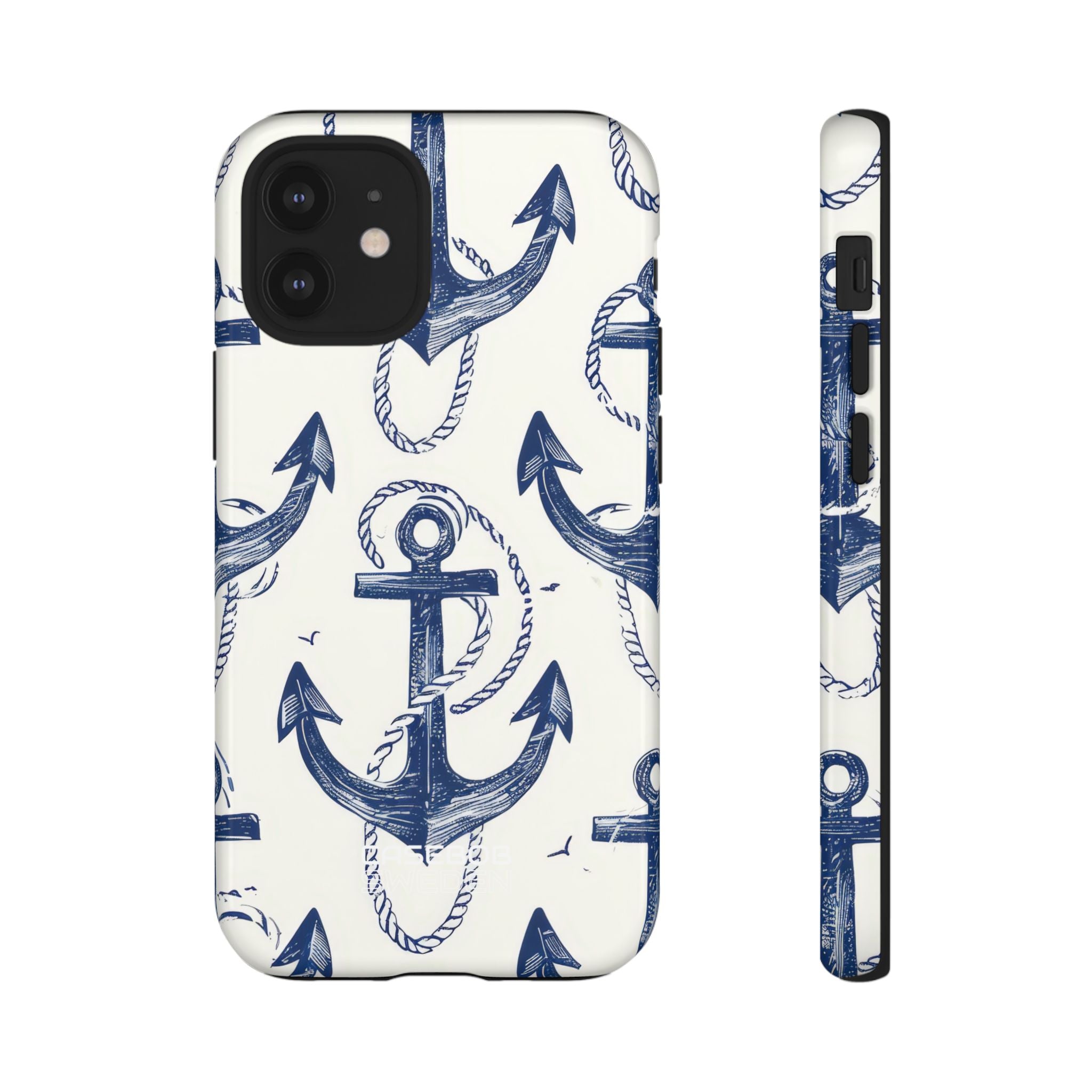 Navy Anchor Tapestry iPhone 12 - Tough