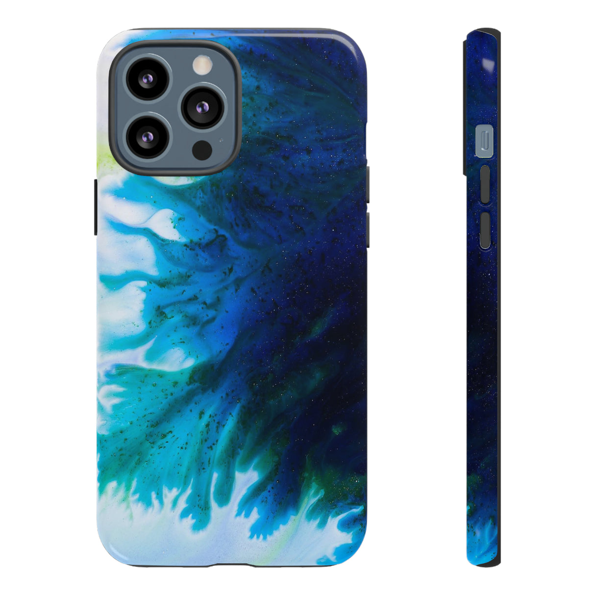 Blue Liquid Ink Art - Protective Phone Case