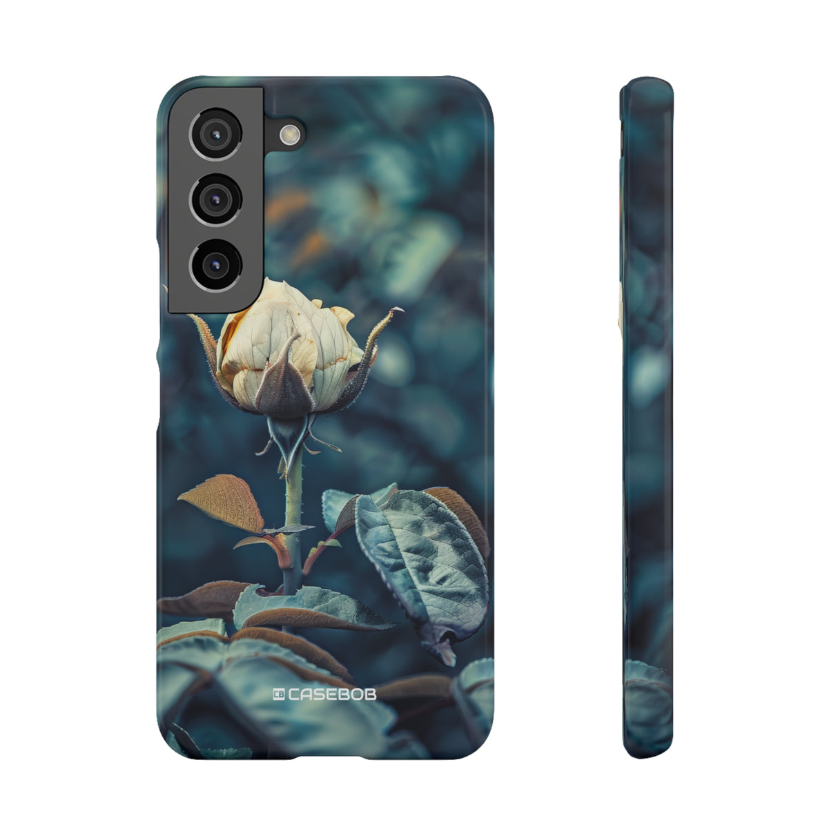 Teal Rosebud Serenade | Slim Phone Case for Samsung