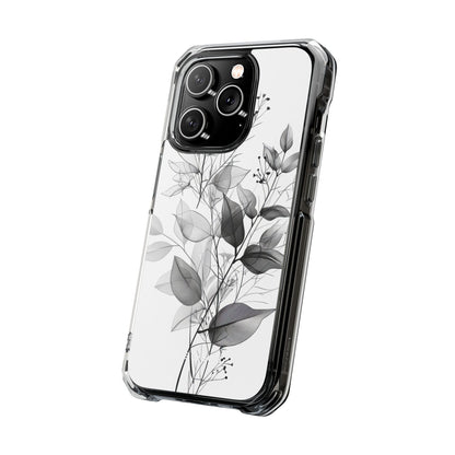 Veined Leaves Gray iPhone 14 Pro Case - Impact