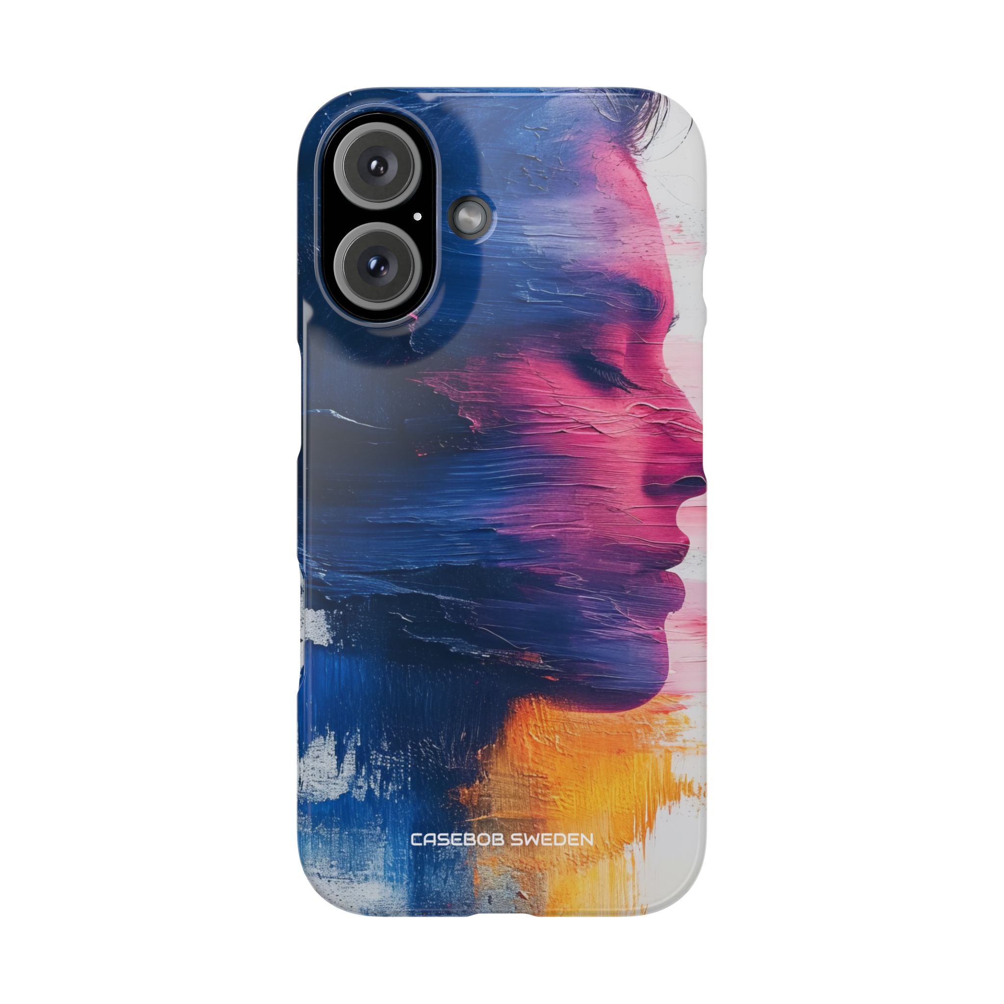 Blue Magenta Portrait - Slim iPhone 16 Phone Case