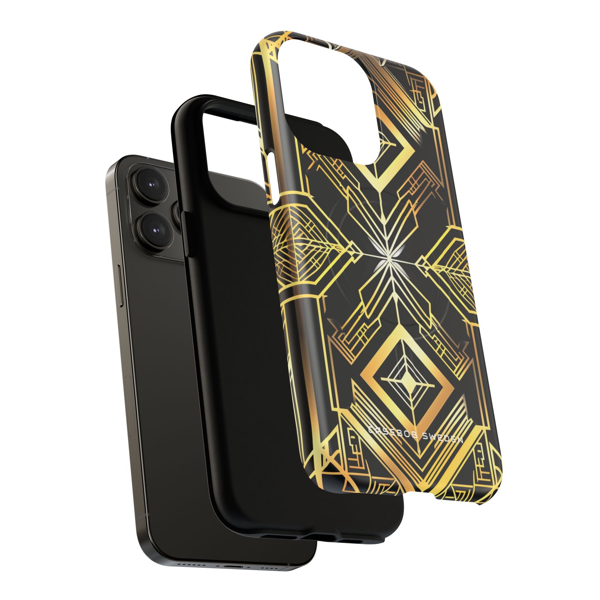 Golden Geometric Opulence iPhone 14 | Tough+ Phone Case