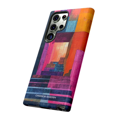 Pink Orange Geometry - Tough Samsung S23 Phone Case