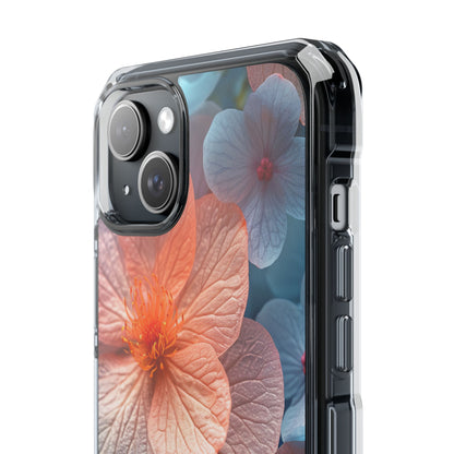 Peach Blossom Serenity - Clear Impact iPhone 15 Phone Case