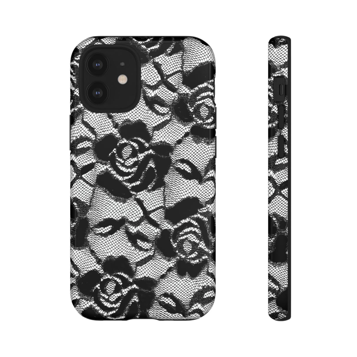 Black Rose Lace Gothic Flower - Protective Phone Case