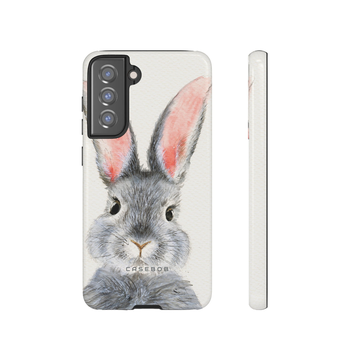 Watercolor of Fluffy Rabbit - Protective Phone Case