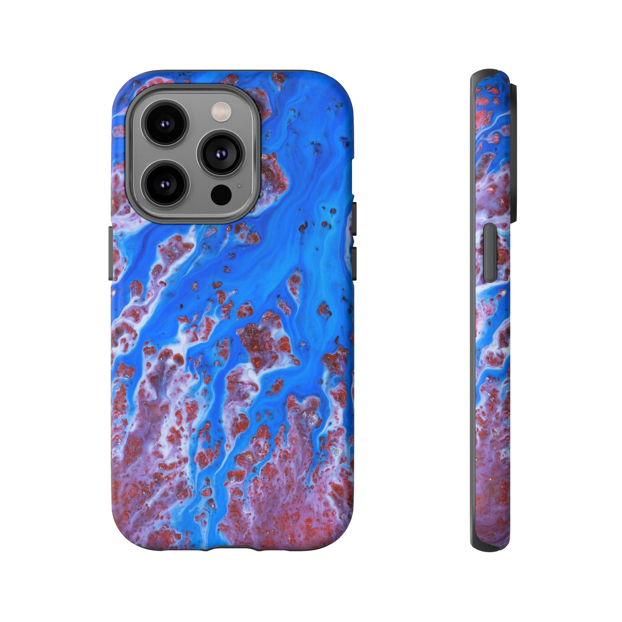 Bright Blue Ink Art iPhone Case (Protective) iPhone 14 Pro Matte Phone Case