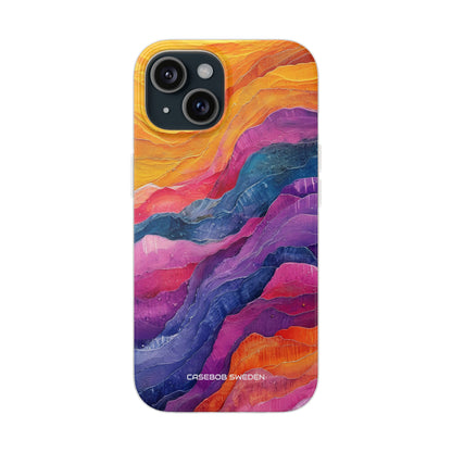 Vibrant Abstract Waves - Flexi iPhone 15 Phone Case