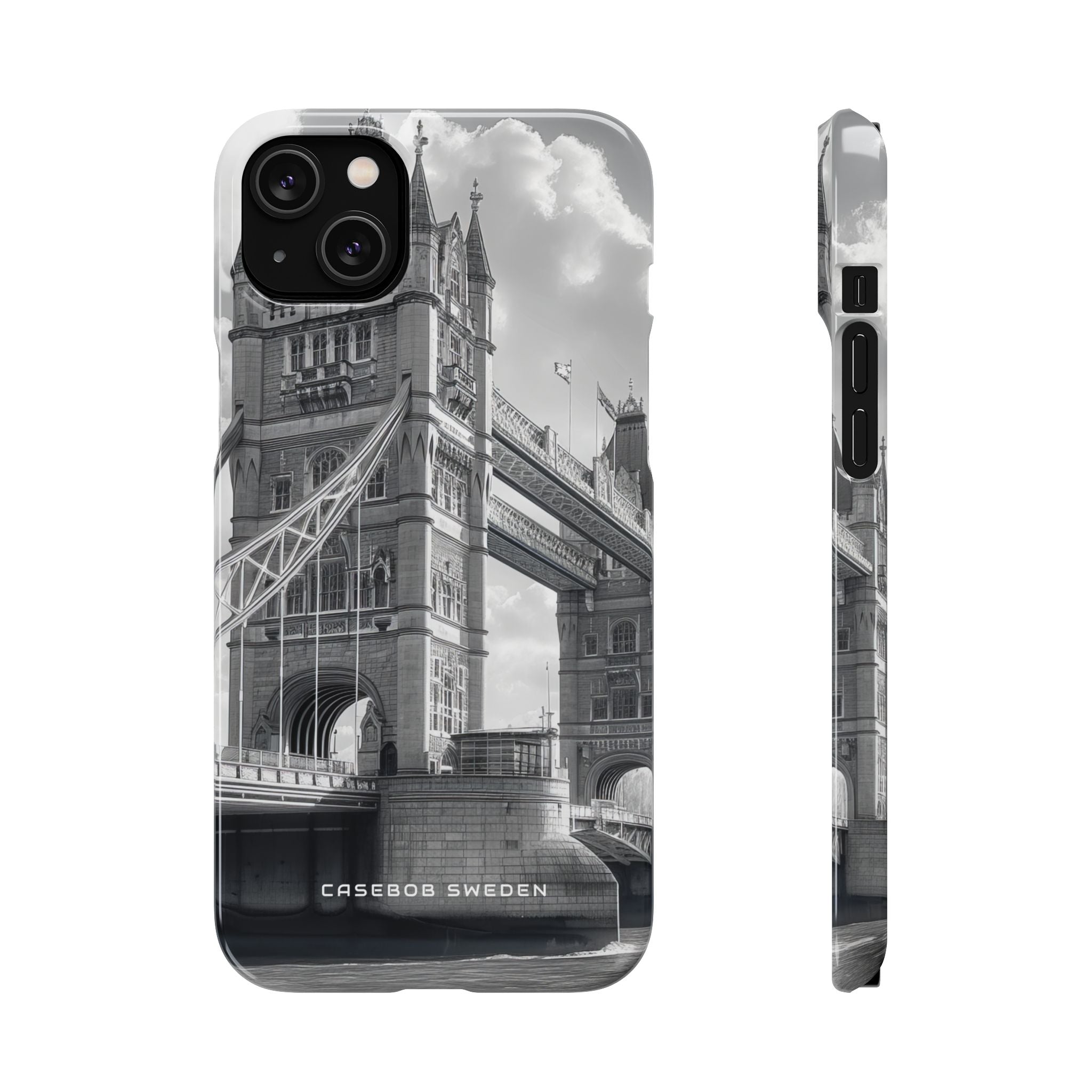 Tower Bridge Monochrome Architecture Study iPhone 14 - Slim Phone Case