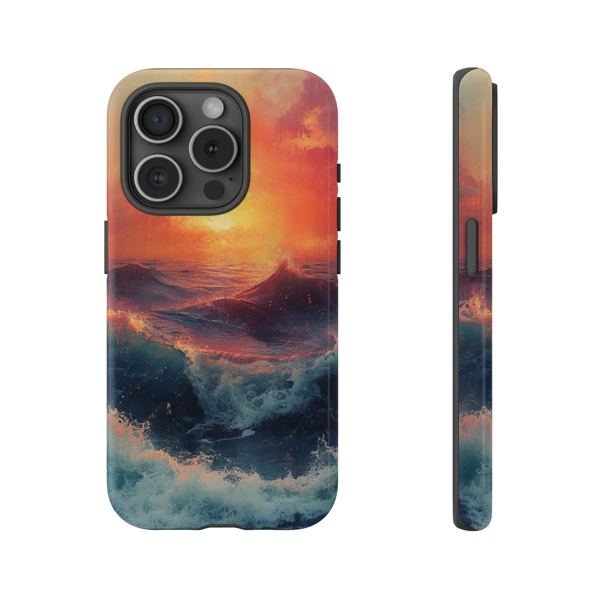 Pastel Waves at Sundown - Protective Phone Case