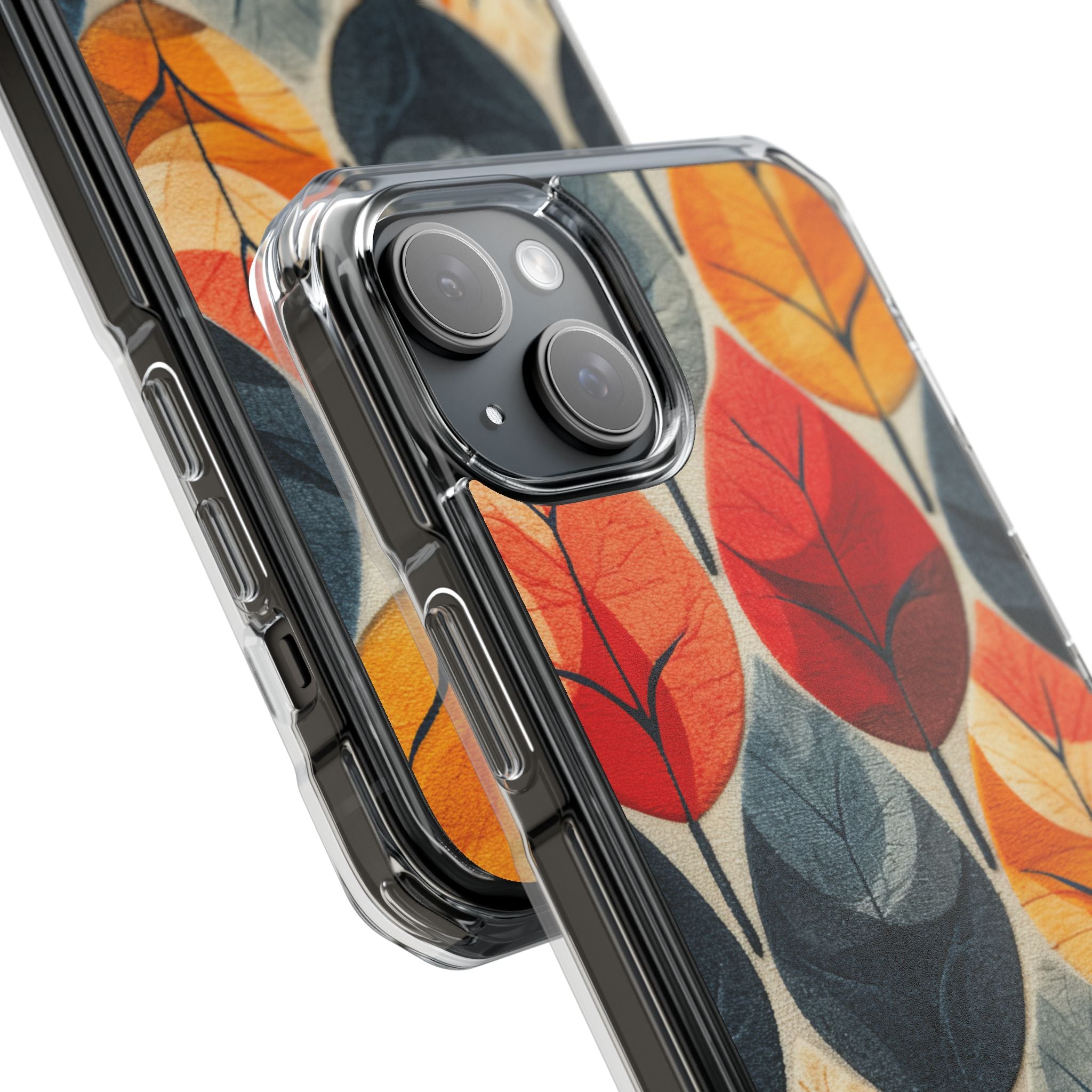 Autumn Leaf Design - Clear Impact iPhone 15 Phone Case