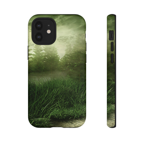 Foggy Green Landscape - Protective Phone Case