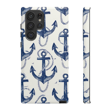 Navy Anchor Loop Samsung S22 Ultra Case - Tough