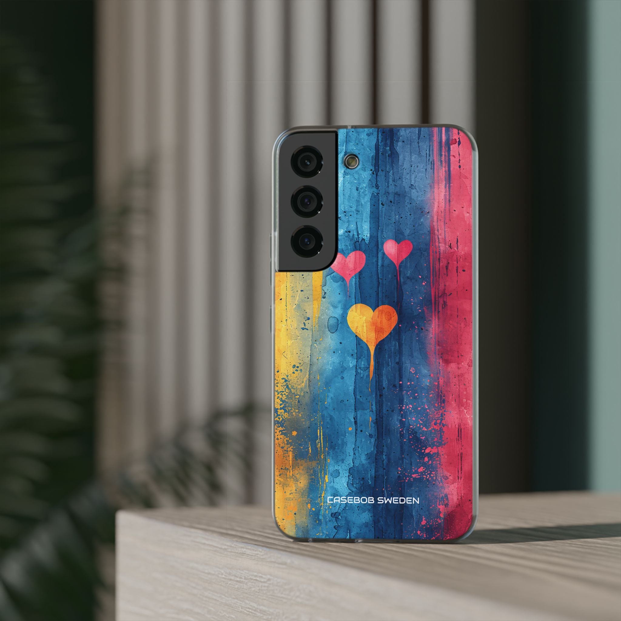 Hearts Watercolor Art - Flexi Samsung S22 Phone Case