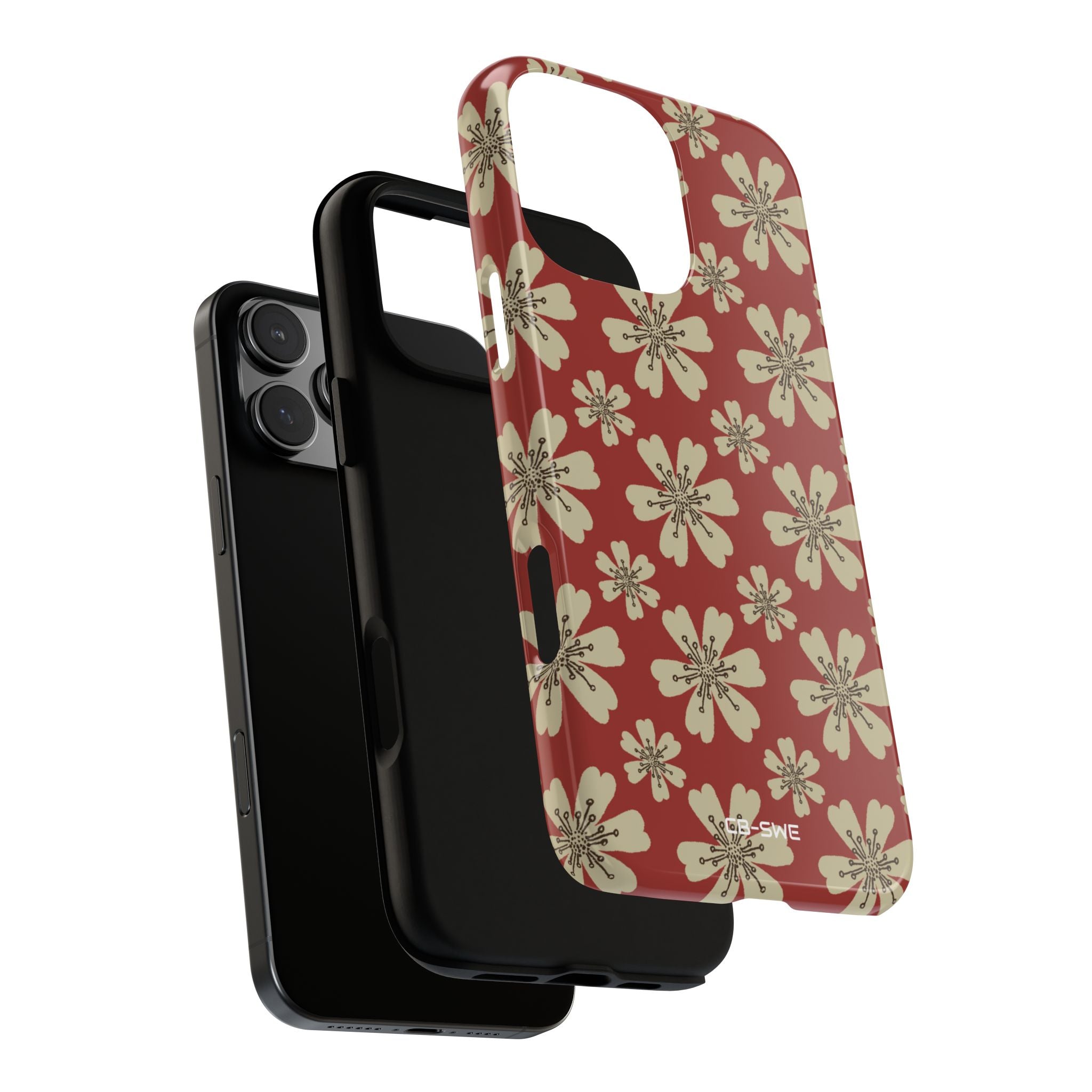 Retro Red Florals - iPhone Case