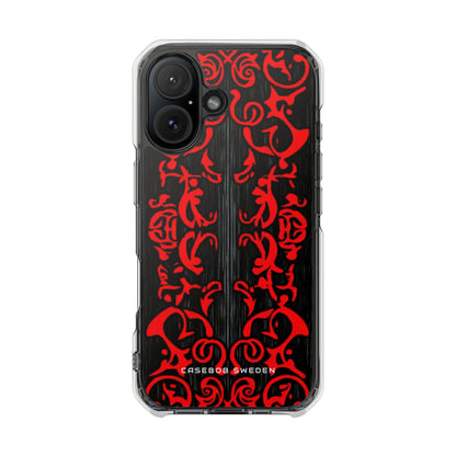 Gothic Crimson Symmetry iPhone 16 - Clear Impact Phone Case