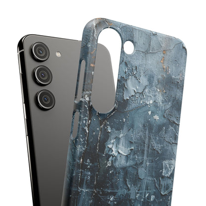 Weathered Blue Tapestry with Cracked Layers Samsung S23 - Slim Phone Case