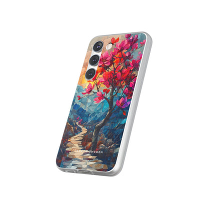 Vibrant Geometric Tree Landscape Samsung S23 - Flexi Phone Case