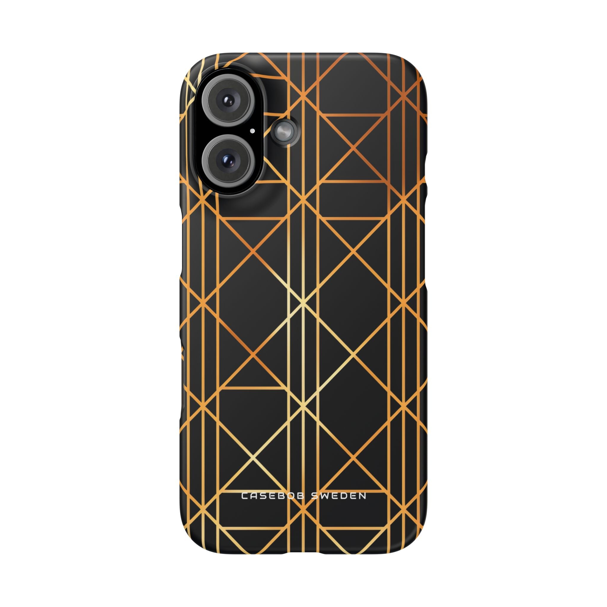 Golden Geometric Elegance iPhone 16 - Slim Phone Case