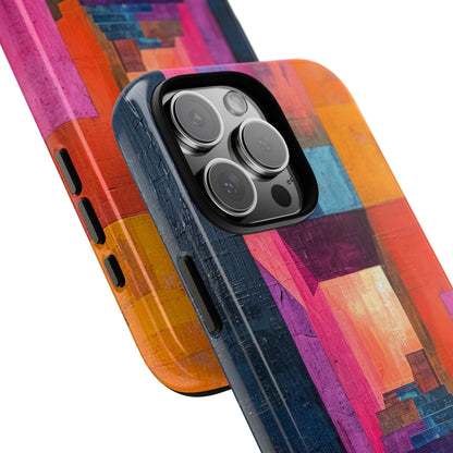 Pink Orange Geometry - Tough iPhone 16 Phone Case