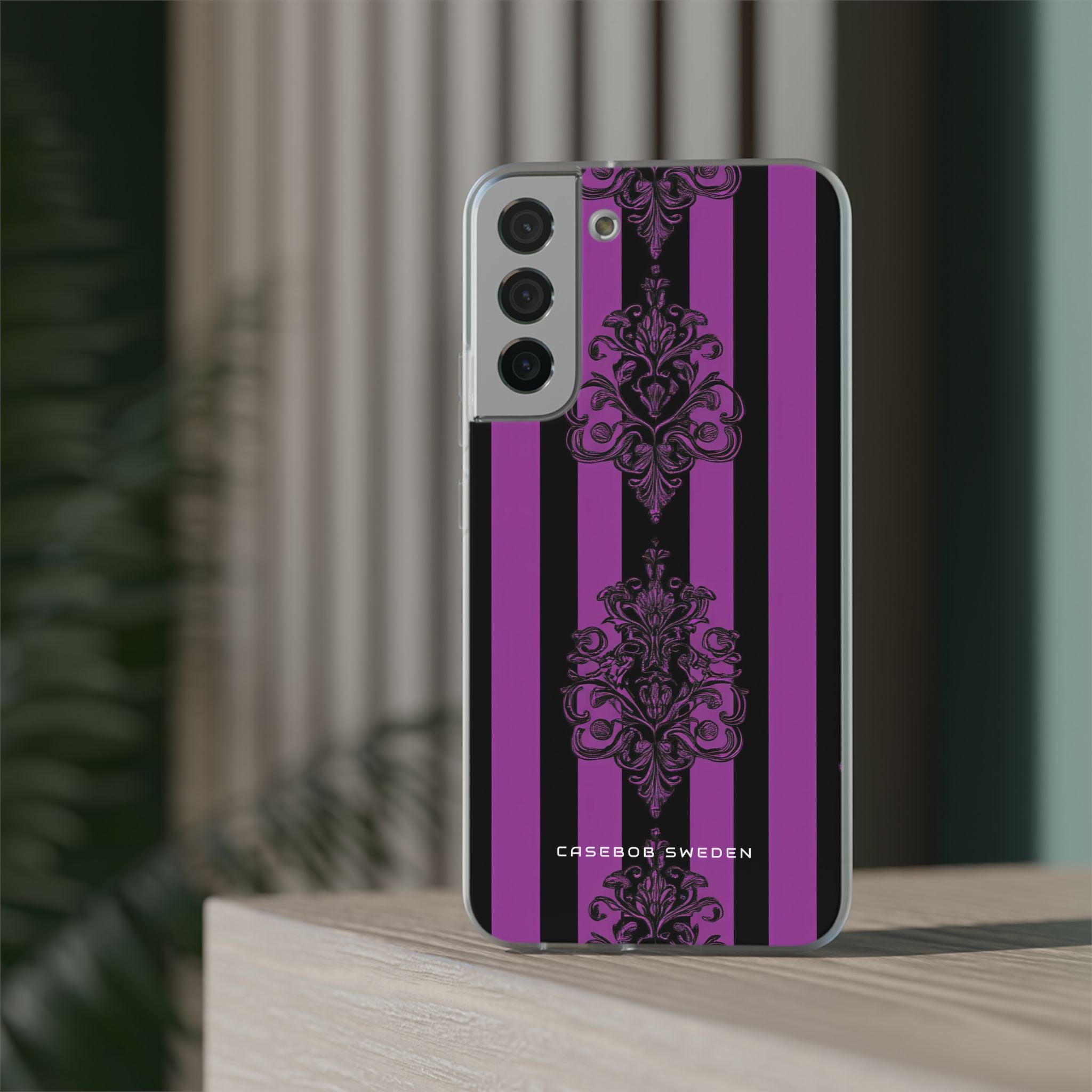 Gothic Elegance with Vertical Stripes and Ornamental Motifs Samsung S22 - Flexi Phone Case