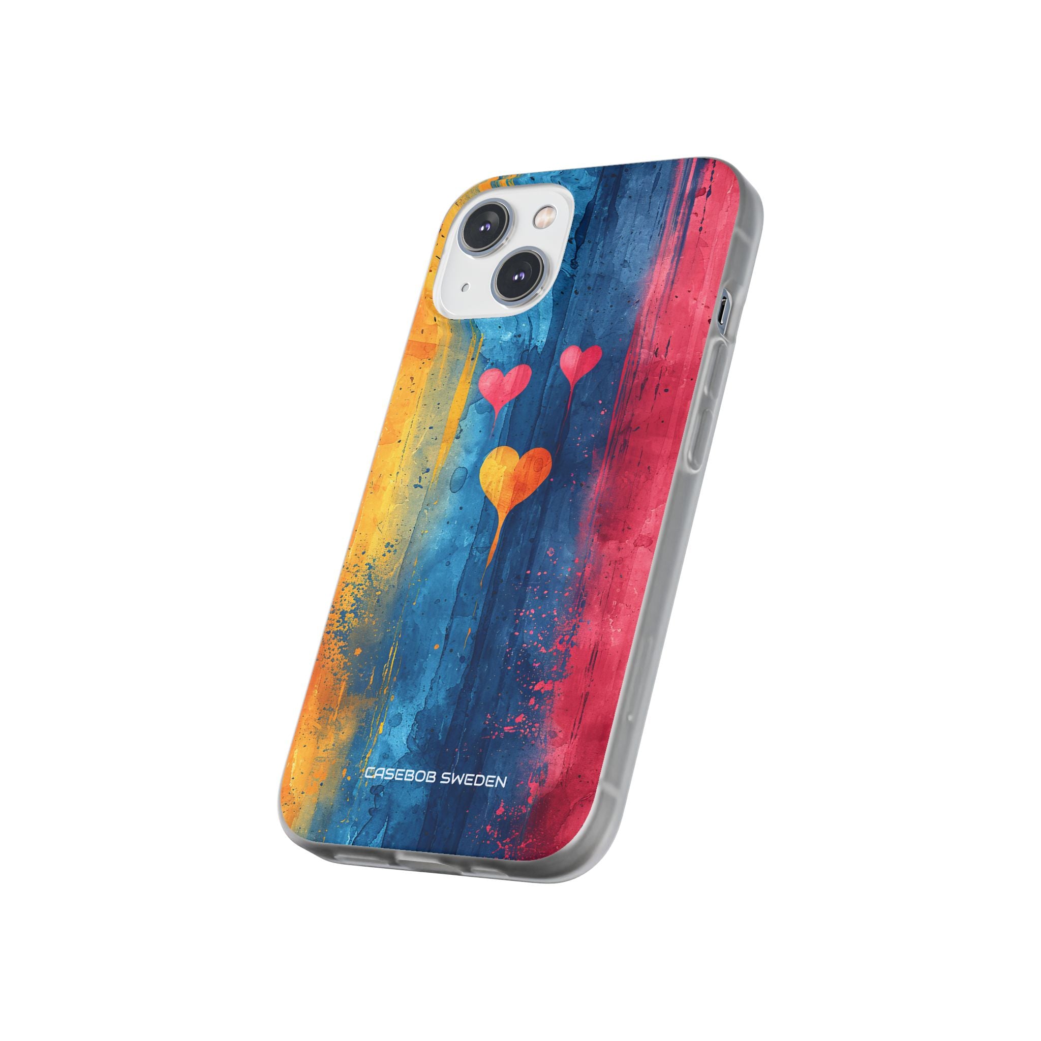 Hearts Watercolor Art - Flexi iPhone 14 Phone Case