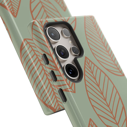 Mint and Orange Leaves - Samsung Case