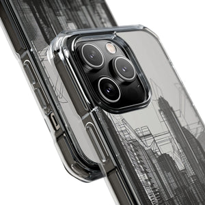 Urban Wireframe – Handyhülle für iPhone (Clear Impact – Magnetisch)