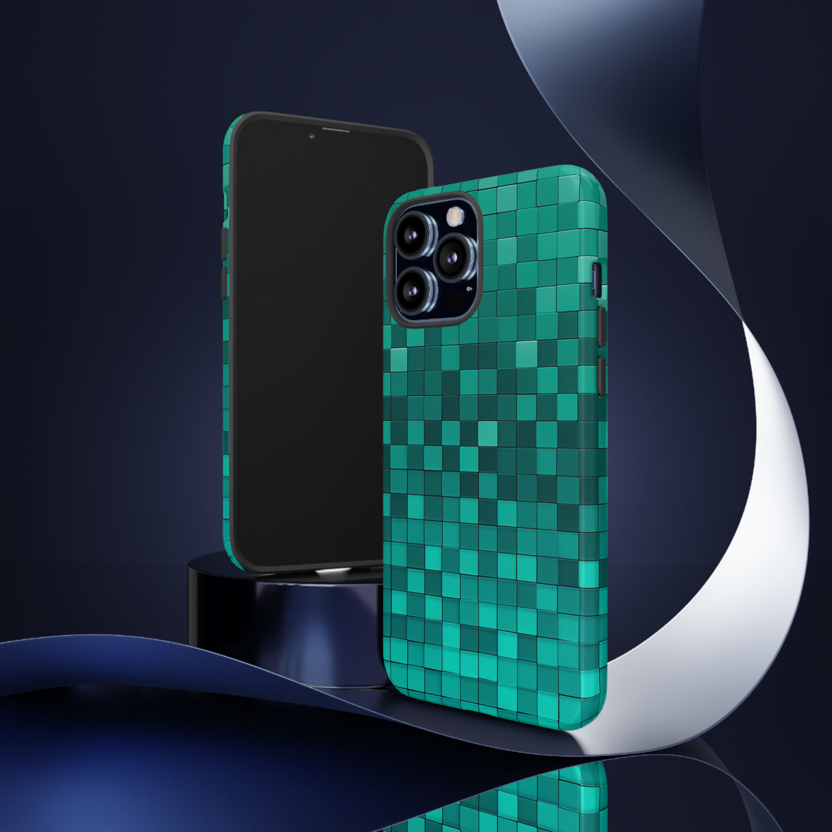 Teal Tones Mosaic - Protective Phone Case